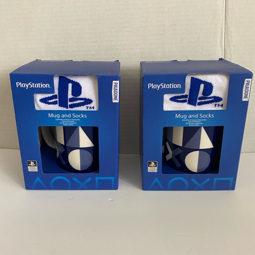 Genuine Official PlayStation Mug And Sock Gift Set 11oz Cup Sock Size 8-12 Set